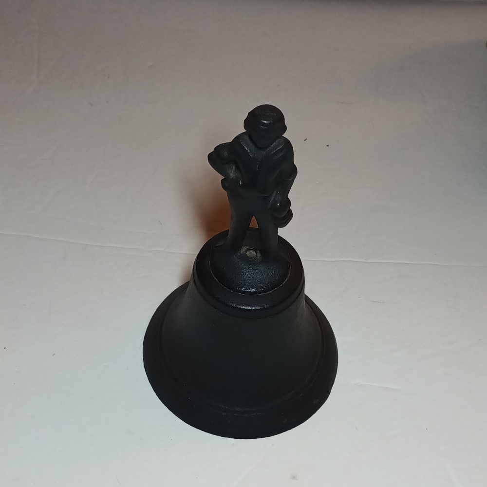 Vintage Cast Iron Black Hand Held School Bell